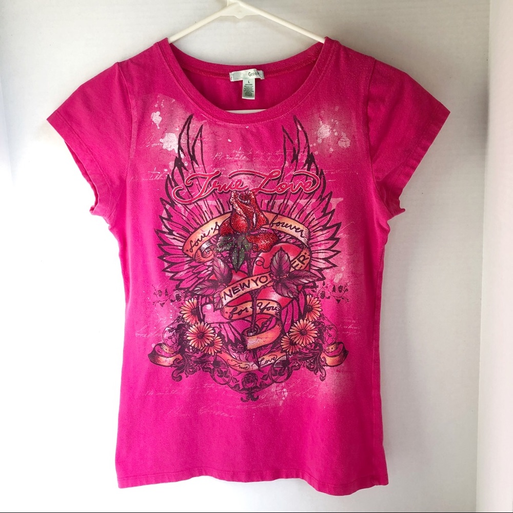 GreenT Crystal Graphic Vintage T-Shirt